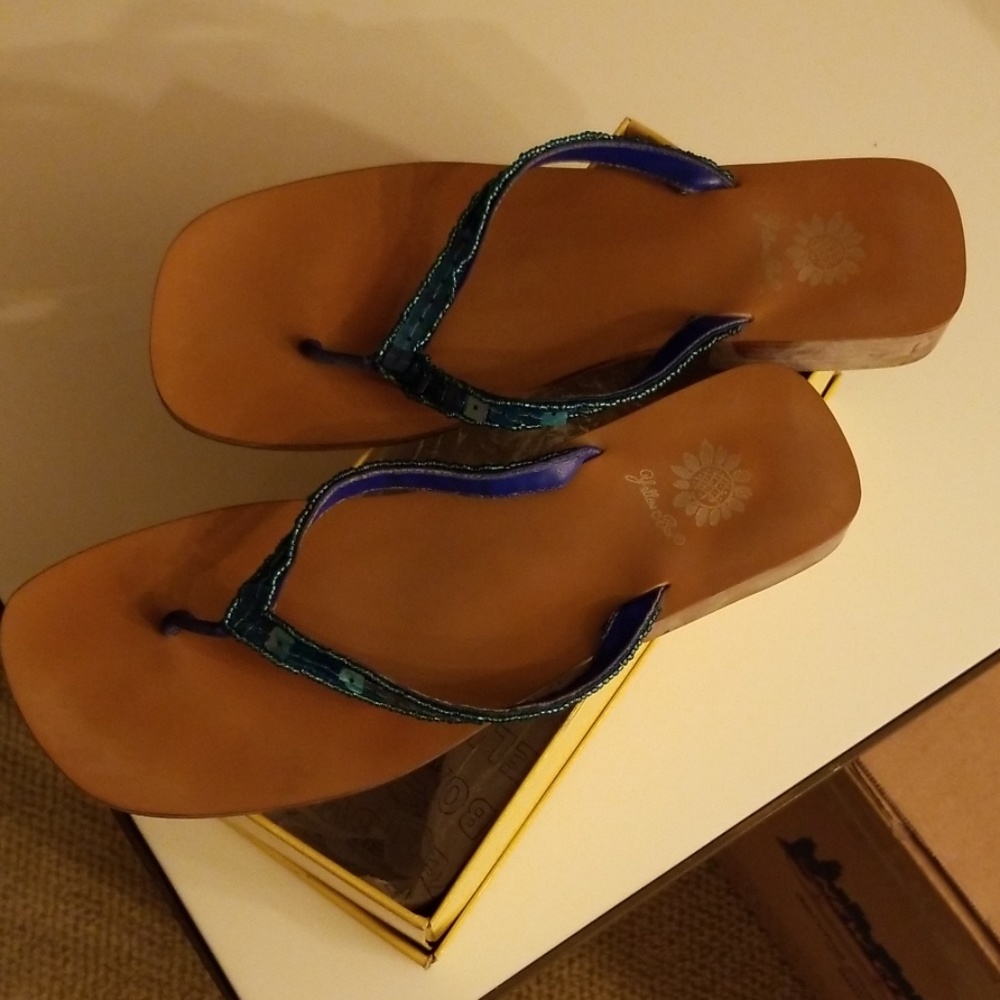 Yellow Box Fortune Blue flip flops